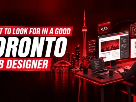 Web designer in Toronto creating a business website.