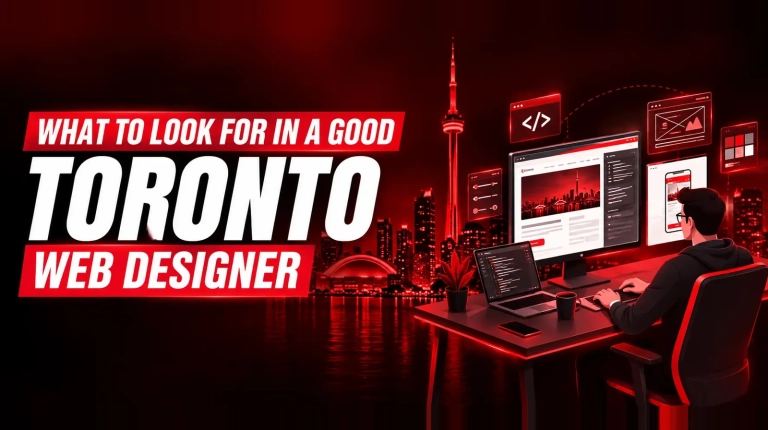 Web designer in Toronto creating a business website.